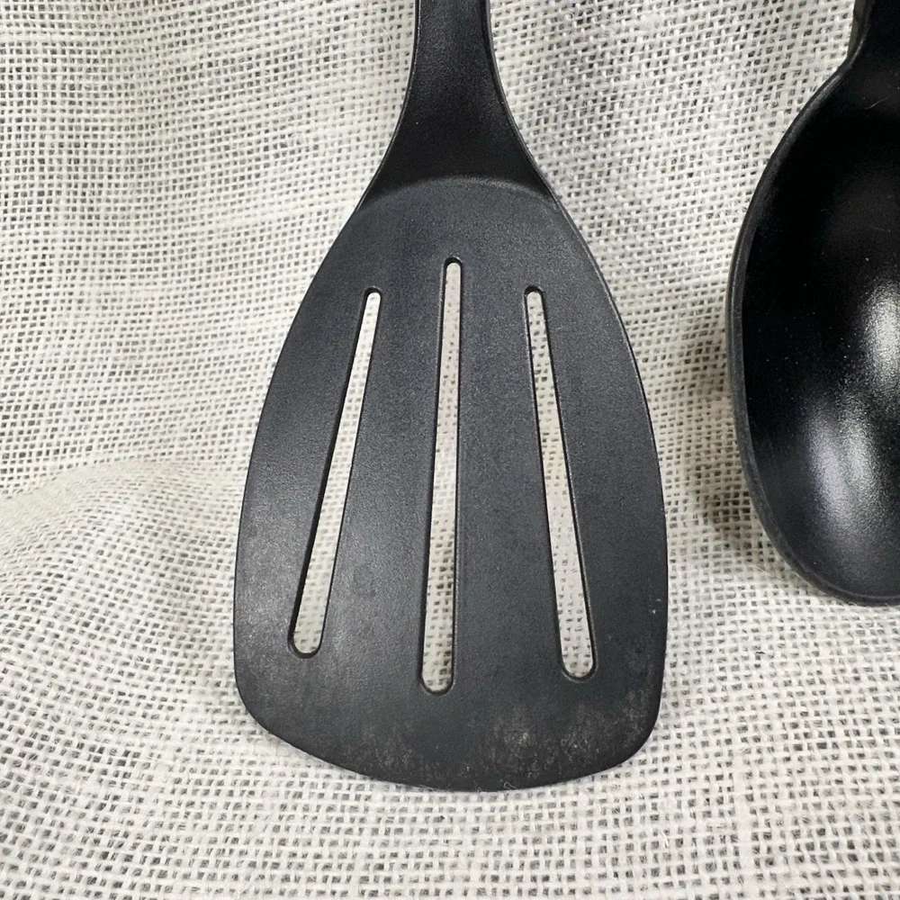 Tailor Made Products Nylon Spoon Slotted Spatula Black Heat Resistant 420F Set 2